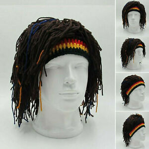 Rasta Wig Beanie Hat Jamaica Rasta Handmade Cap Reggae Hats Dreadlocks Beret New