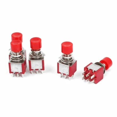 5Pcs 6pins Mini Momentary Push Button Switch DPDT NO NC AC 250V 2A/120V 5A - Image 1 of 3