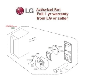 LG GENUINE PART #TCG37548703 LG Home Theatre S/Bar Sub Woofer Speaker Assy SN4 - Picture 1 of 4