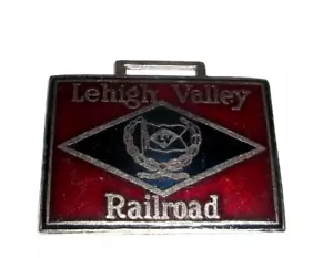 Vintage RR Watch Fob - Lehigh Valley Railroad red metal & enamel souvenir - Picture 1 of 3