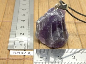 Pendentif AMETHYSTE brute + CORDON reglable pierre reiki collier lithotherapie - Picture 1 of 6