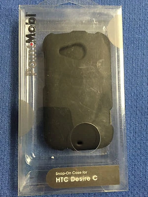 Point Mobil Black Snap-On Rubber Case Cover Shell for HTC Desire C - Image 1 of 4