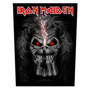 Iron Maiden Rückenaufnäher Eddie Candle Finger offiziell Schwarz Woven 36 cm x