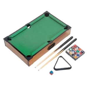 Solid Wooden Pool Table Set Tabletop Billiards Chalk Child Adult Board Games - Picture 1 of 7