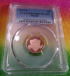 2019-S Lincoln Cent PCGS PR69RD DCAM Shield !!!NICE!!! - Picture 1 of 2