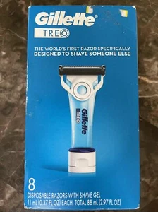 Gillete Treo Disposable Razor w/Shave Cream 8 Count NEW in Box - For Caregiver  - Picture 1 of 3
