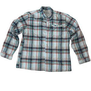 Camisa Eddie Bauer Grande Para Hombre A Cuadros Ventilada Botón Manga Larga LEER - Imagen 1 de 10