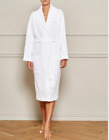Frette Waffle Knit Robe, White, Size XL Shawl Collar Bathrobe, Pockets READ