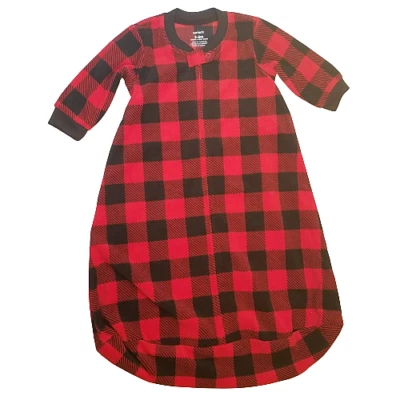 Saco de dormir Carters Buffalo polar a cuadros para bebé talla 3-6M manga larga cremallera completa acogedor Foto 1 de 4