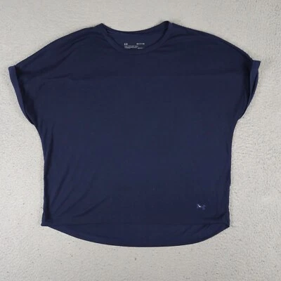 Camiseta Under Armour feminina pequena azul oversized ativa manga curta feminina - Imagem 1 de 4