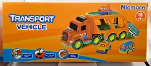 5 in 1 Transport Vehicle, Trailer Truck, Cars, lights/sound Nicmore Toddler Toy - Picture 1 of 4