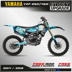 Yamaha YZF 250 450 2014 2015 2016 2017 2018 Decals Stickers Graphics Kit 21 Mil - Picture 1 of 7