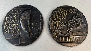 "Medalla Segunda Guerra Mundial Campo de exterminio nazi alemán Majdanek Holocausto judío conmemorativa 2,5""" - Imagen 1 de 3
