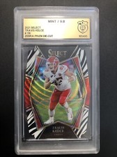 2021 Travis Kelce Zebra PRIZM DIE-CUT Panini Select GSG Mint / 9.0