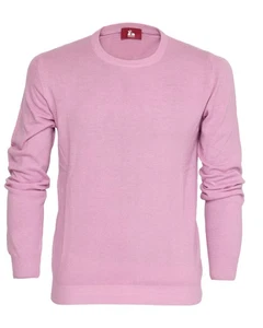 NWT EZZELINO SWEATER wool cashmere crewneck pink 2-ply luxury Italy 2XL - Picture 1 of 2