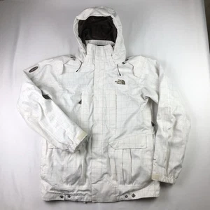 The North Face Cryptic Mens Medium White Plaid Hooded RECCO Ski Snowboard Jacket - Photo 1 sur 11