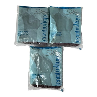 De colección 3 Pr Silkies Control Moderado Superior Ultra Transparente Luz Soporte Queen Taupe Nuevo Foto 1 de 4