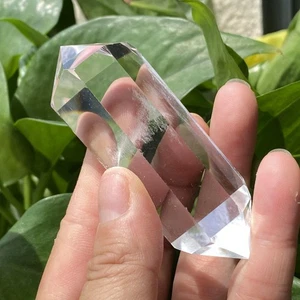 72G Natural Clear Crystal Obelisk Quartz Crystal Double Point Wand Reiki 77MM - Imagen 1 de 7
