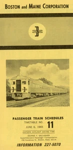 1965 Boston & Maine Railroad Fahrplan Nr. 11 Boston Concord Rockport Züge - Bild 1 von 3