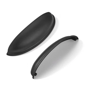 10 Pack 3-3/4" Drawer Pulls Matte Black Cabinet Cup Pulls Kitchen Hardware Ca... - Picture 1 of 6