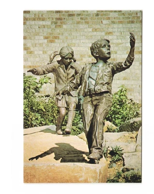 Follow the leader sculpture Princeton NJ vintage postcard Unposted - Image 1 of 2