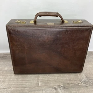Maletín vintage de cuero marrón saboya para hombre de negocios estilo mediados de siglo - Imagen 1 de 14