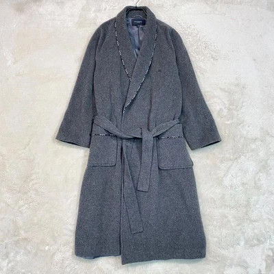 Antiguo Abrigo Burberry London Mezcla Cachemira Logo Bordado Cuadros Nova Gris Foto 1 de 4