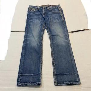Pantalones de mezclilla rectos Frank Rock Revival para hombre talla 34 usados en excelente estado - Imagen 1 de 12