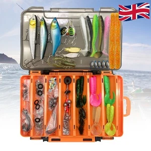 138pcs Fishing Lure Set Soft and Hard Bait Jig Hooks Sinker Weights Fishing - Picture 1 of 10