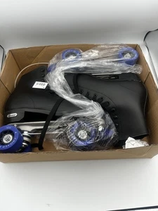 Chicago Skates CRS405 Quad Roller Skates Mens Size 9 Black Blue Wheels High Top - Picture 1 of 15
