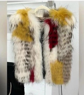 BCBG Runway Vest Fur Size S-M Multicolor - Image 1 of 4