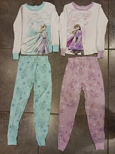 Two Sets of Girls Size 7 Disney Frozen Elsa and Anna Pajama Sets - Picture 1 of 6