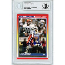 Jeff George Illinois Illini Signed 1990 Score Card Beckett Authentic Slab BGS RC
