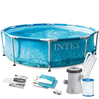 INTEX Swimming Pool Frame Beachside ø305x76cm Schwimmbad mit Filterpumpe - Bild 1 von 4