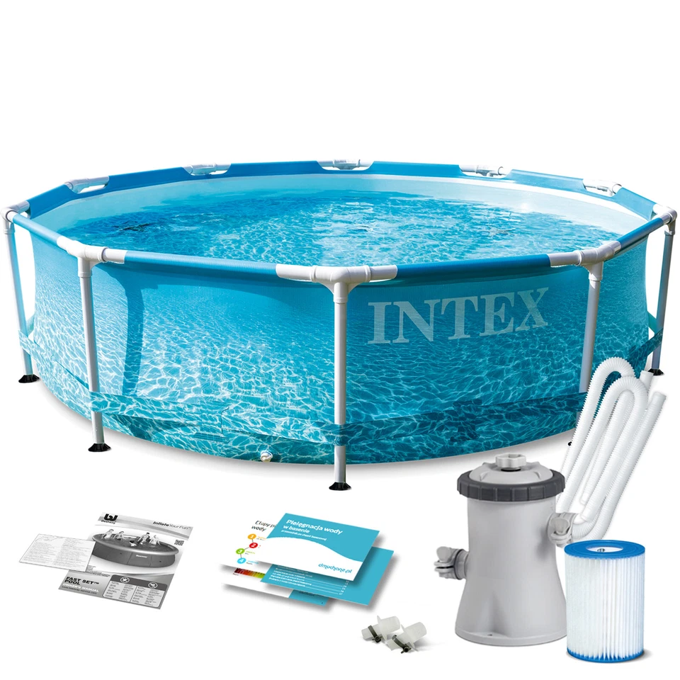INTEX Swimming Pool Frame Beachside ø305x76cm Schwimmbad mit Filterpumpe - Bild 1 von 4