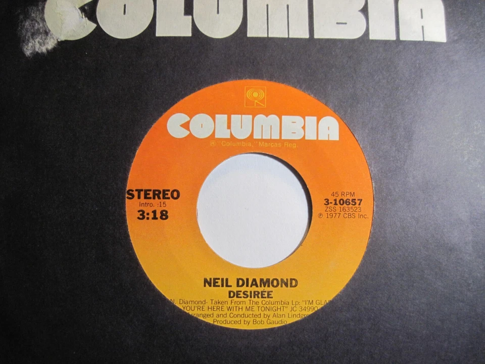 NEIL DIAMOND * 45 * Desiree * 1977 * UNPLAYED MINT * USA ORIGINAL * #2 - Image 1 of 1