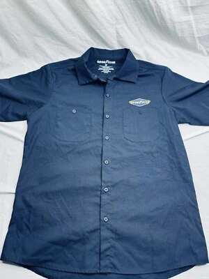 Camisa mecánica Goodyear Akron Ohio abotonada mediana azul marino  Foto 1 de 4