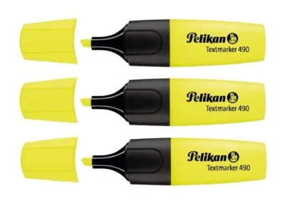 3x Pelikan Textmarker Leuchtmarker Highlighter  Marker 2 -5 mm gelb - Bild 1 von 4