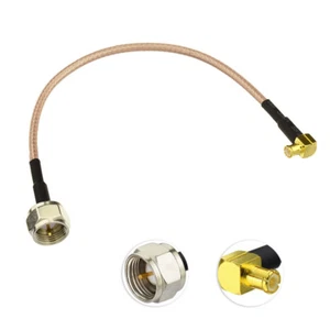 F male plug to MCX Male right angle Adapter Cable Pigtail Coax Jumper RG316 15cm - Picture 1 of 4