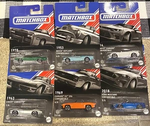 2024 Matchbox COMPLETE SET of 6 American Convertibles Camaro Corvette Mustang + - Picture 1 of 1