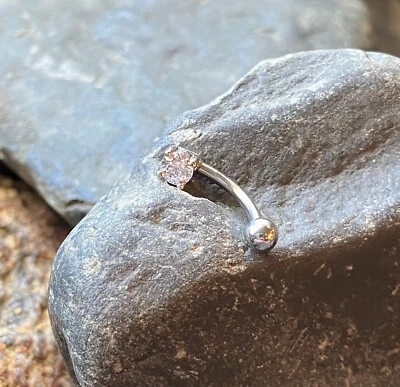 Juego de 1 puntas 3 mm circonita cúbica gema 16 g barra curva calibre 16 anillo para cejas Foto 1 de 4