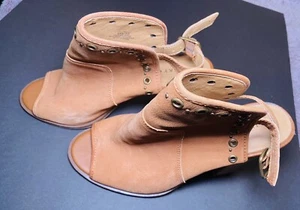 Lucky Brand Lorilla Brown Leather Sling back Peep Toe Heels, 9 - Bild 1 von 4