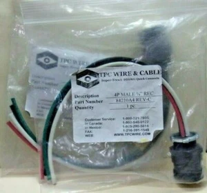 (2 Pcs) TPC Wire & Cable 84210A4 REV-C, 4 Pole Male 3/4" Receptacle Alum- New - Picture 1 of 2