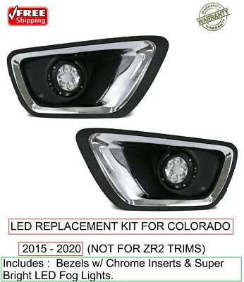 BRIGHT MULTI LED REPLACEMENT FOG LIGHT KIT FOR FITS 2015-2020 CHEVROLET COLORADO - Image 1 of 4