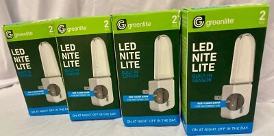 GREENLITE LED Night Light, Dusk to Dawn Sensor, 4 Pack, White, Plug-In - Image 1 of 4