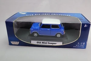 LJ578 MOTOR MAX 1/18 1:18 Voiture Old Mini Cooper bleu - Bild 1 von 9
