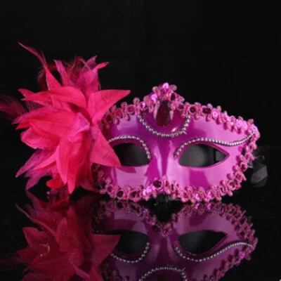 Lace Mask Party Masquerade Ball Eye Masks Flower&Feather Carnival Fancy Dress. - Image 1 of 4