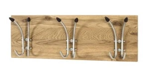 Garderobe Wandgarderobe TORINO 3 Eiche geölt Edelstahloptik - Bild 1 von 1