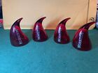 Lot of 4 Hornitos&#160;Tequila 3&quot; Devil Horn Red Shot Glasses