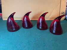 Lot of 4 Hornitos Tequila 3" Devil Horn Red Shot Glasses